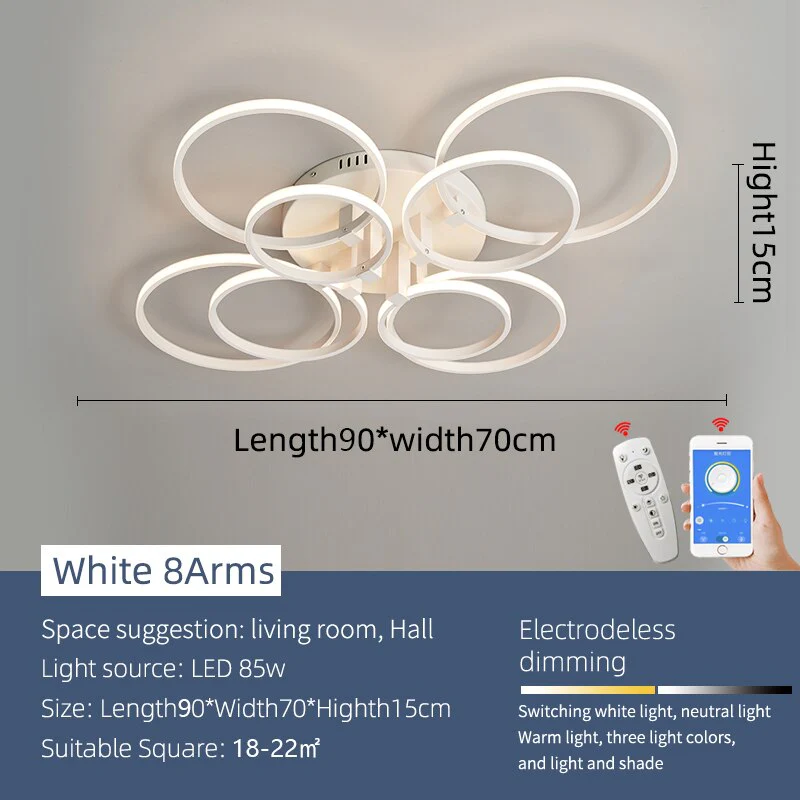 Modern Art Shapes Smart Home LED Chandelier - Image 15