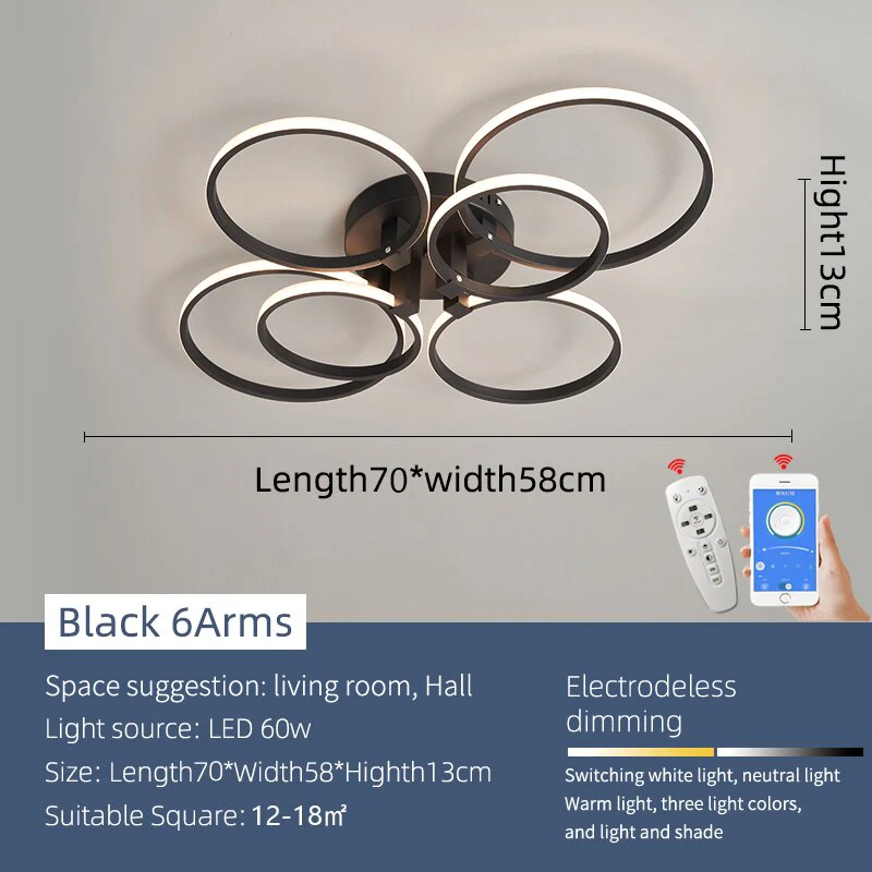 Modern Art Shapes Smart Home LED Chandelier - Image 16