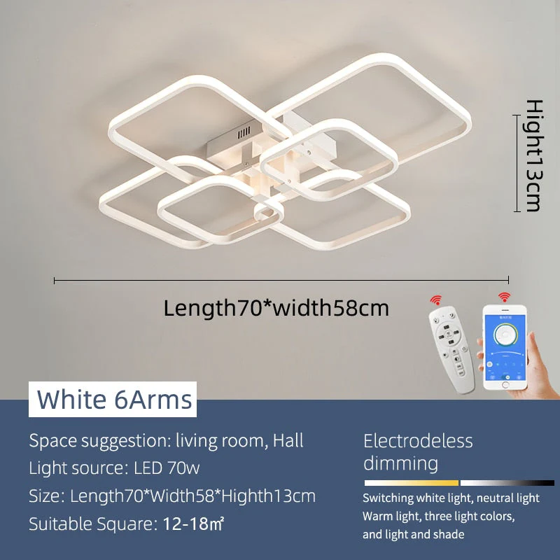 Modern Art Shapes Smart Home LED Chandelier - Image 5