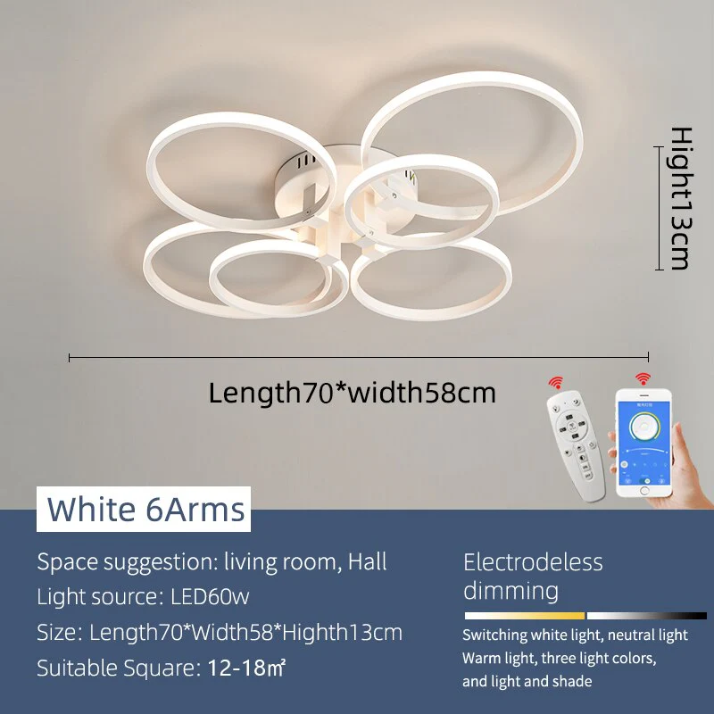 Modern Art Shapes Smart Home LED Chandelier - Image 6