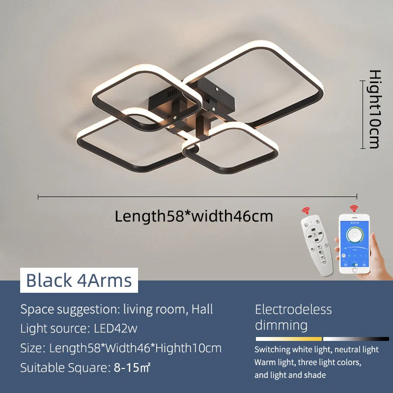 Modern Art Shapes Smart Home LED Chandelier - Image 8