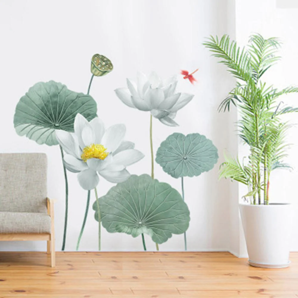 Modern Blossom Lotus Self-Adhesive Wall Sticker - Image 2