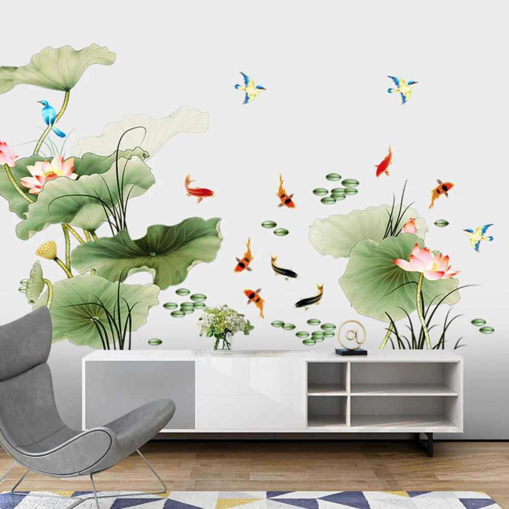 Modern Blossom Lotus Self-Adhesive Wall Sticker - Image 3
