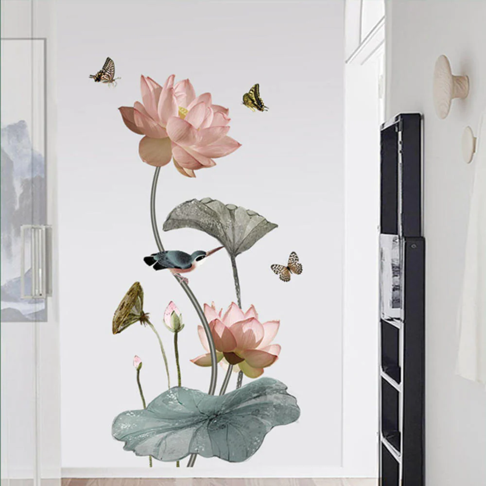 Modern Blossom Lotus Self-Adhesive Wall Sticker - Image 4
