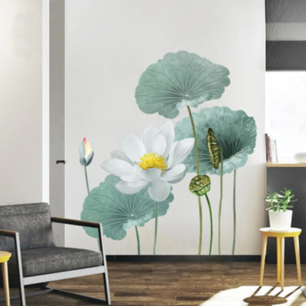 Modern Blossom Lotus Self-Adhesive Wall Sticker - Image 5