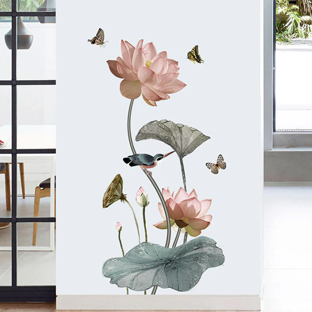 Modern Blossom Lotus Self-Adhesive Wall Sticker - Image 7
