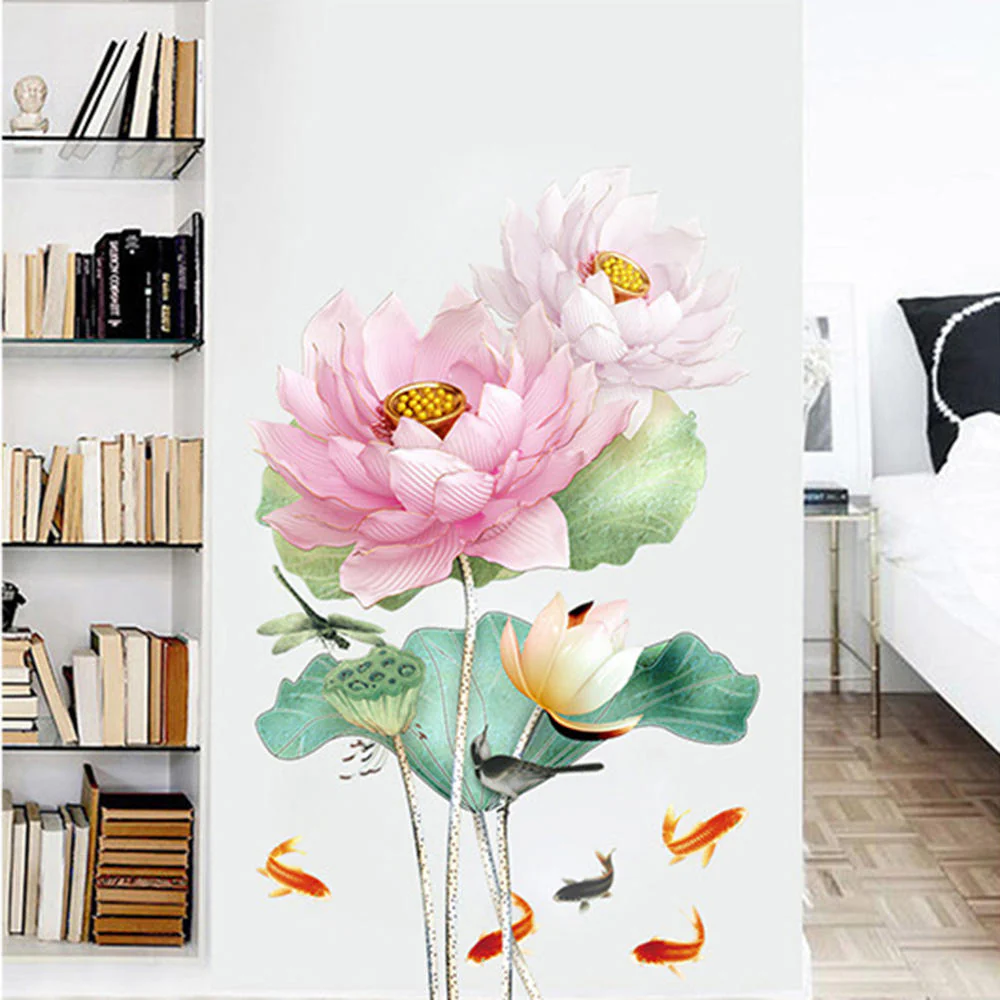 Modern Blossom Lotus Self-Adhesive Wall Sticker - Image 8