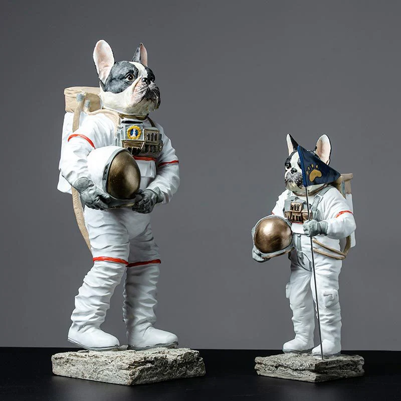 Modern Dog Astronaut Resin Figurine - Image 2