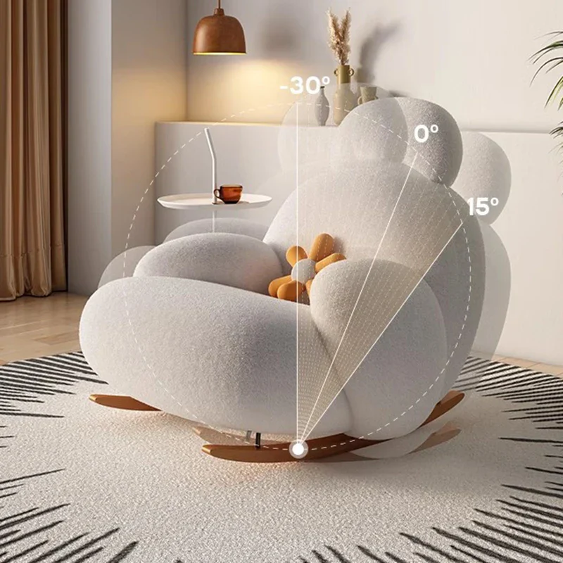 Modern Ergonomic European Fluffy White Lounge Chair - Image 3