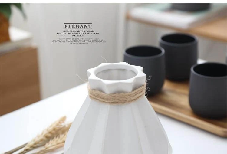 Modern Europe Brief Matt Diamond Porcelain Ceramic Vase - Image 10