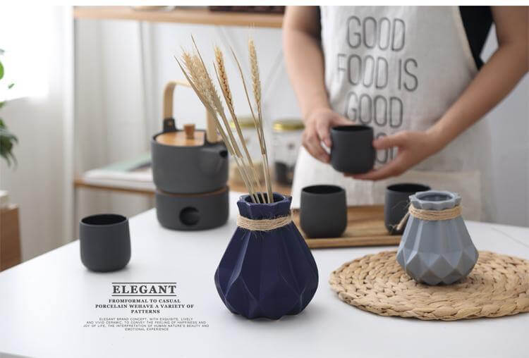 Modern Europe Brief Matt Diamond Porcelain Ceramic Vase - Image 21