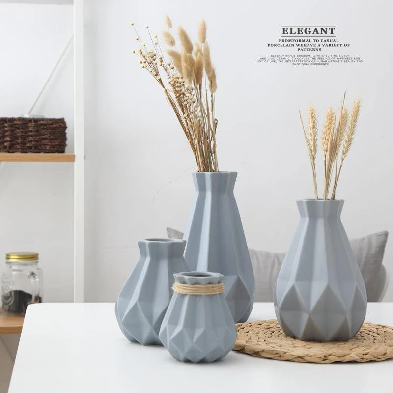 Modern Europe Brief Matt Diamond Porcelain Ceramic Vase - Image 22