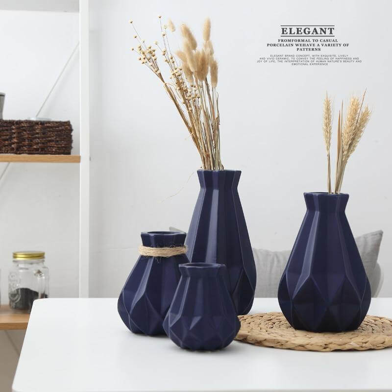 Modern Europe Brief Matt Diamond Porcelain Ceramic Vase - Image 23