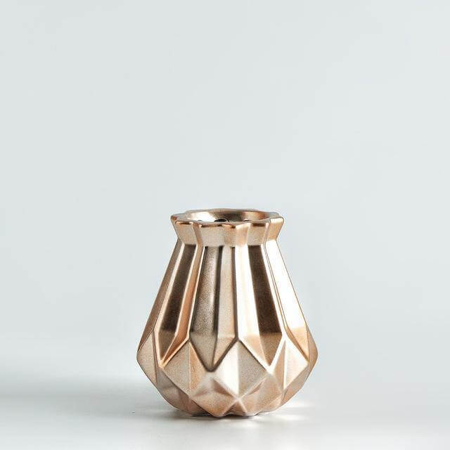 Modern Europe Brief Matt Diamond Porcelain Ceramic Vase - Image 6