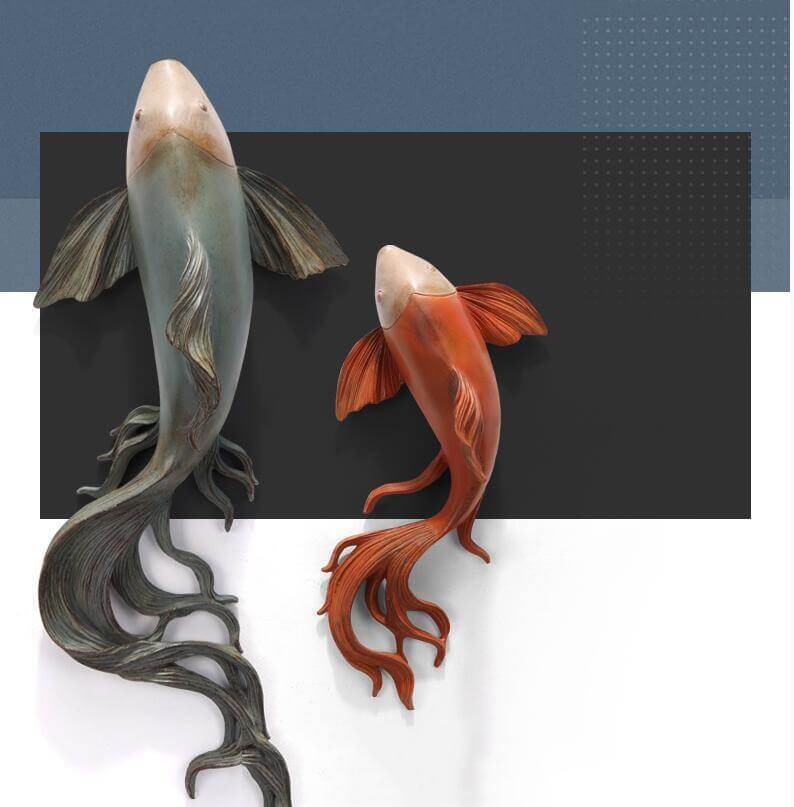Modern Fengshui Resin 3D Wall Sticker Fish - Image 12