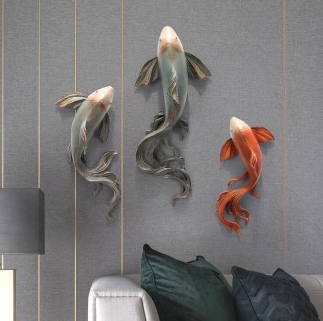 Modern Fengshui Resin 3D Wall Sticker Fish - Image 4