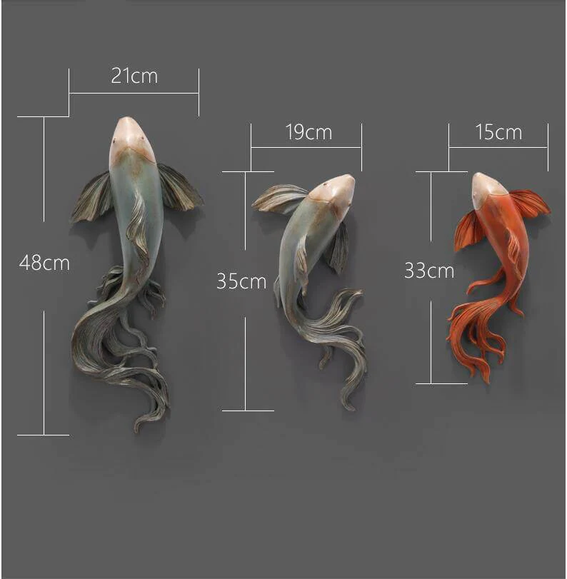 Modern Fengshui Resin 3D Wall Sticker Fish - Image 5