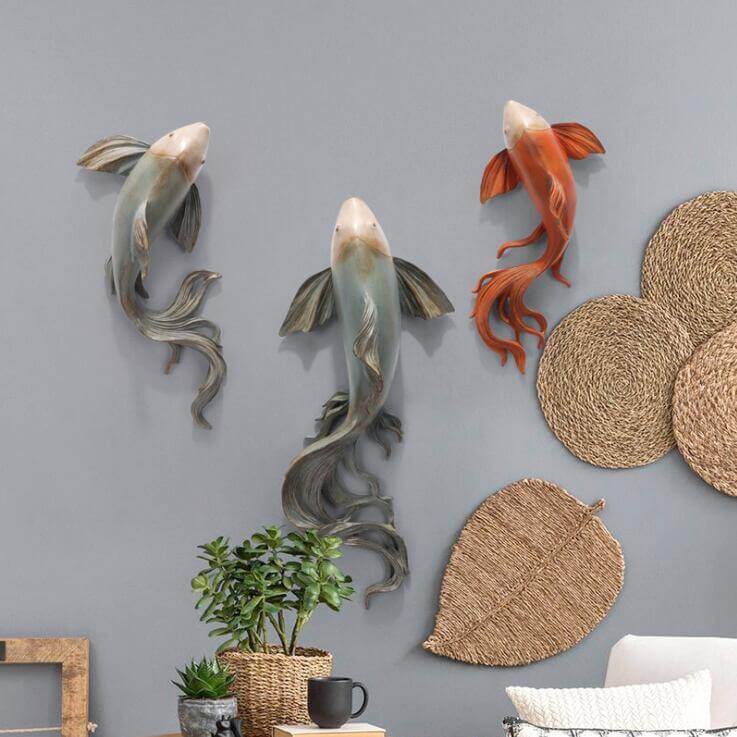 Modern Fengshui Resin 3D Wall Sticker Fish - Image 9