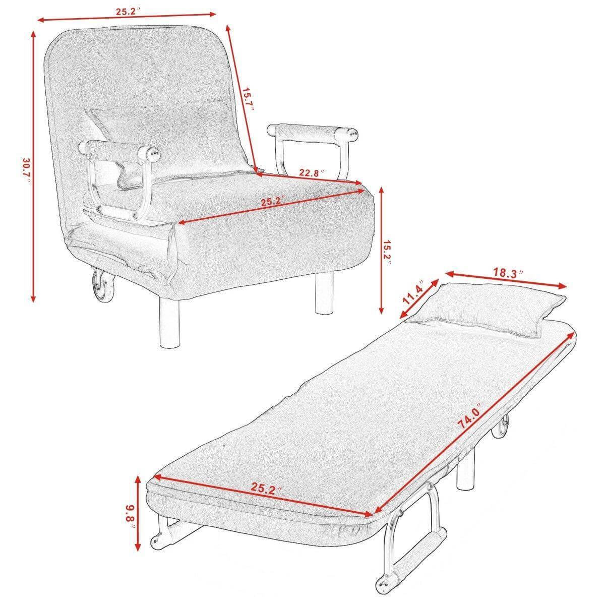 Modern Folding Lounge Convertible Chair - Image 6