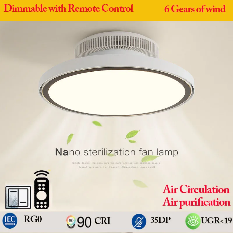 Modern Full Spectrum Invisible Blade LED Ceiling Fan Lamp - Image 2
