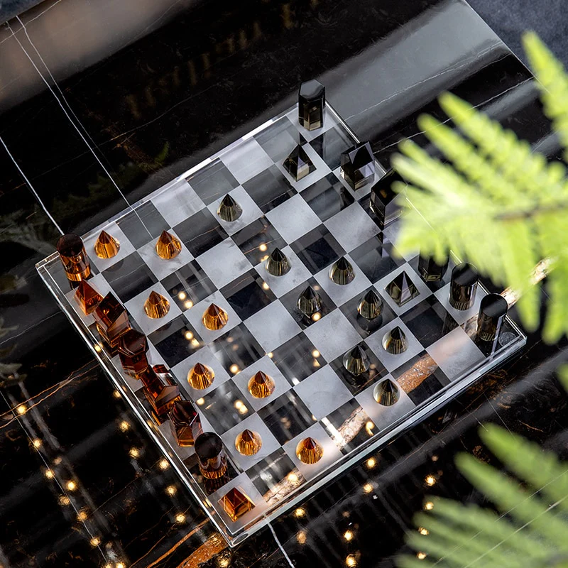 Modern Geometric Crystal Chess Board - Image 2