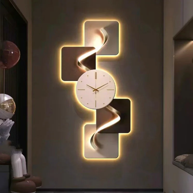 Modern Handcrafted Geometric LED Clock - Image 2