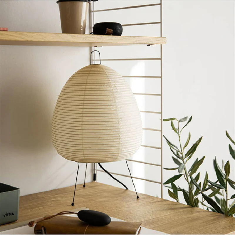 Modern Japanese Paper Lantern Table Lamp - Image 4