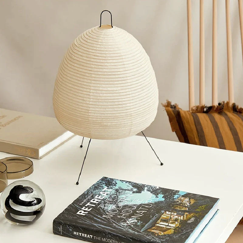Modern Japanese Paper Lantern Table Lamp - Image 5
