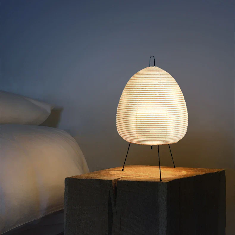 Modern Japanese Paper Lantern Table Lamp - Image 6