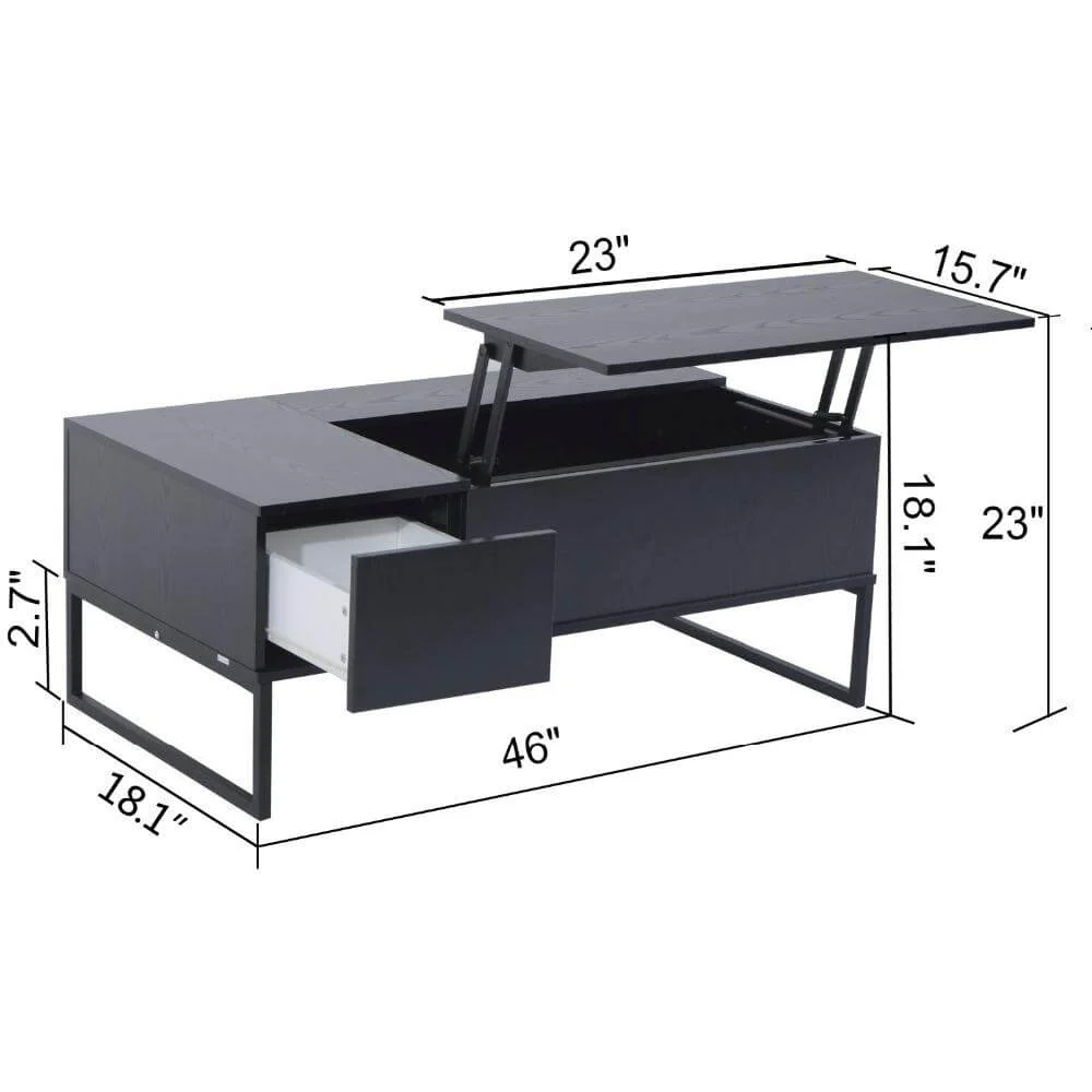 Black Modern Lift Up Top tool for coffee table and desk - Image 2
