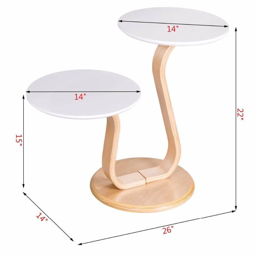 Modern Luxury Bentwood End Accent Table w/Curved Leg - Image 8
