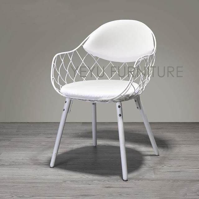 Modern Luxury Design Metal Steel Chair with Wooden legs - Image 9