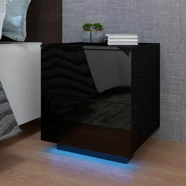 Modern Luxury LED Light Nightstand with Drawers - Image 5