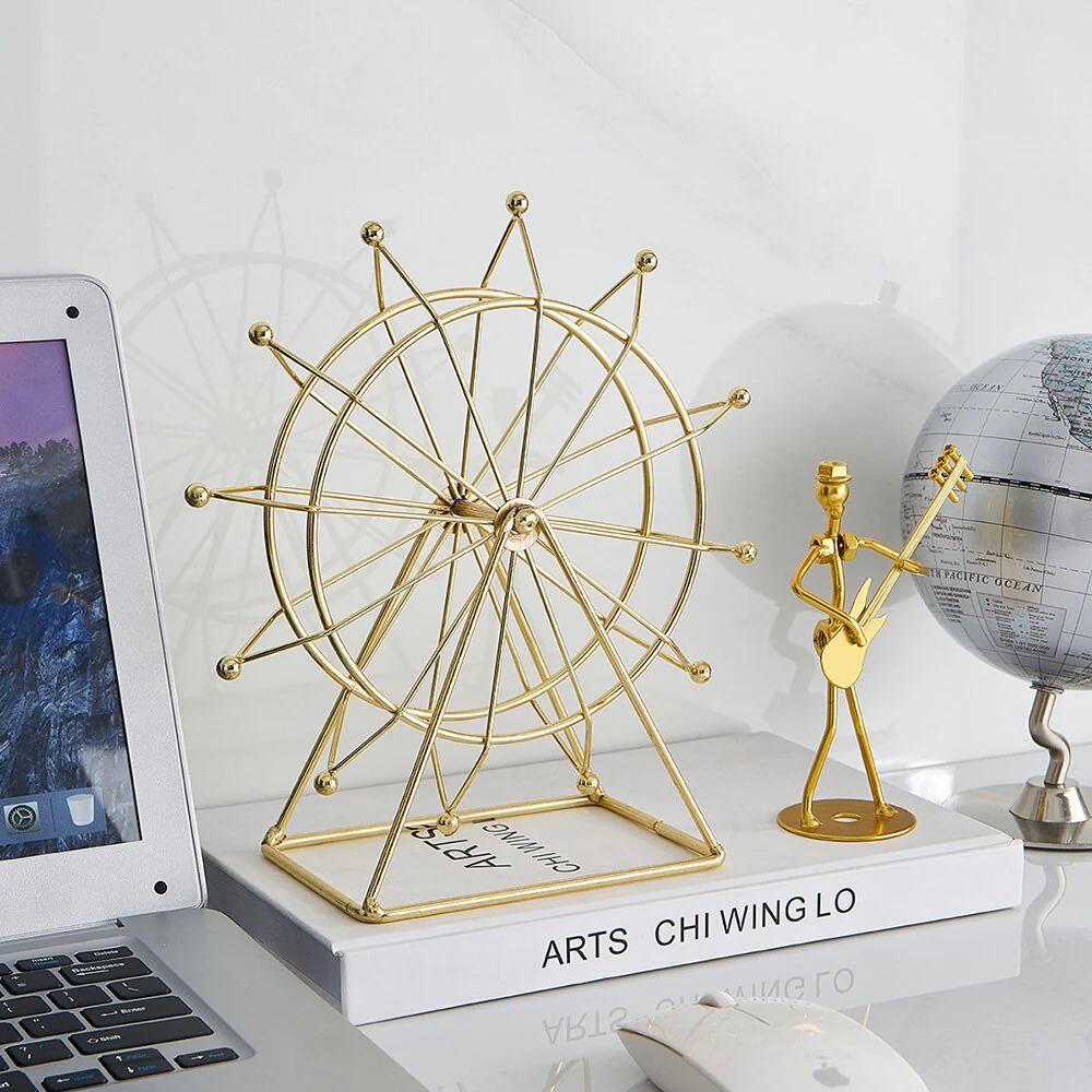 Modern Metal Rotating Home Office Decor - Image 2