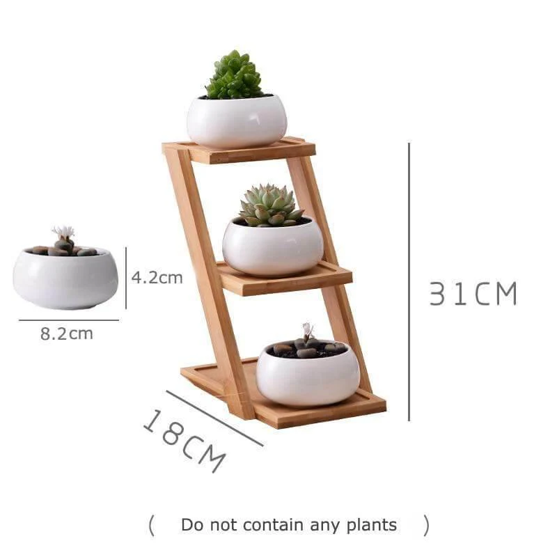 Modern Minimalist White Ceramic Flowerpot - Image 2