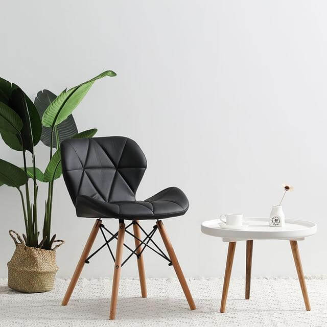 Modern Nordic Leather Wood Chair - Image 19
