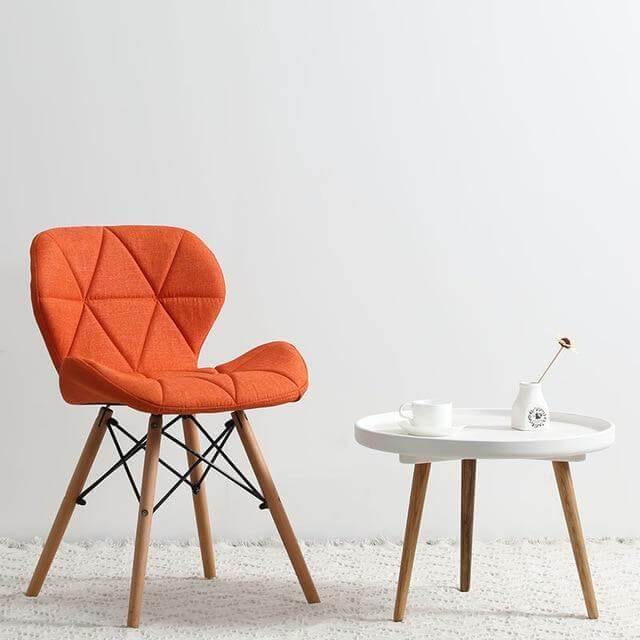 Modern Nordic Leather Wood Chair - Image 6