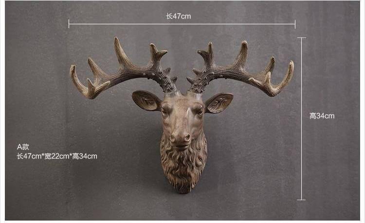 Modern Pure Handmade Hanging Moose and Sheep Head Decoration - Image 10