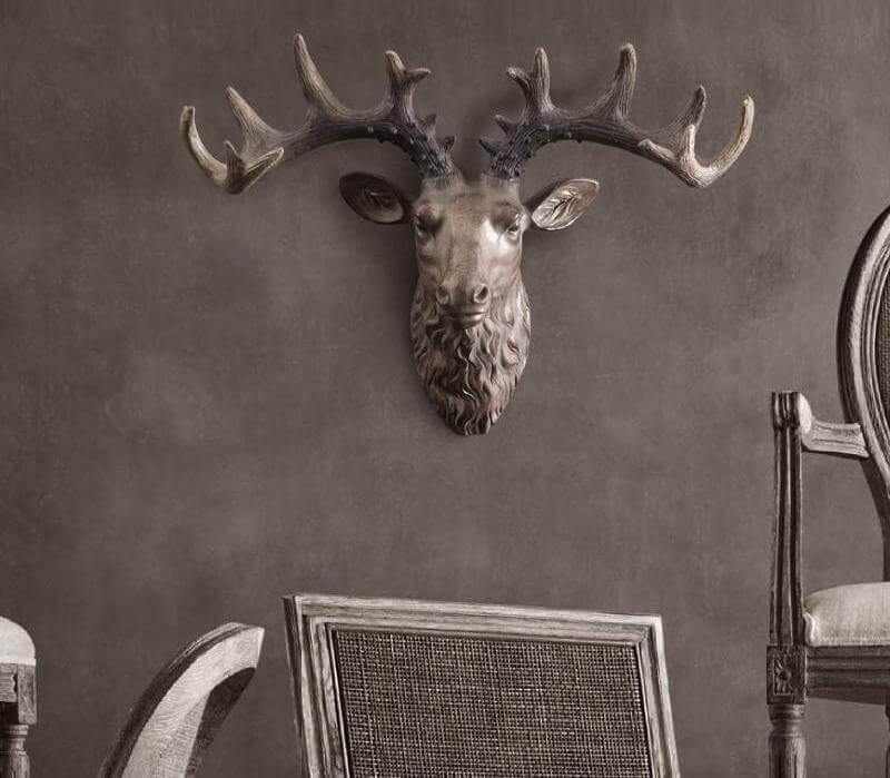 Modern Pure Handmade Hanging Moose and Sheep Head Decoration - Image 11