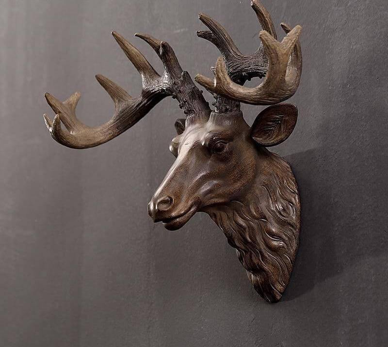 Modern Pure Handmade Hanging Moose and Sheep Head Decoration - Image 2