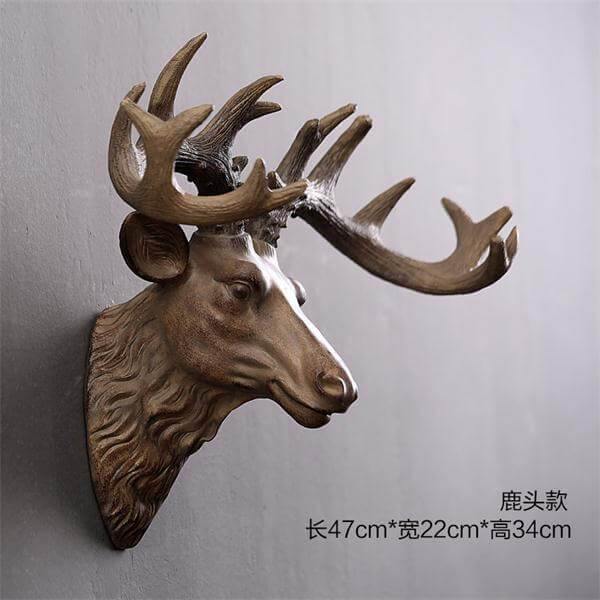 Modern Pure Handmade Hanging Moose and Sheep Head Decoration - Image 3
