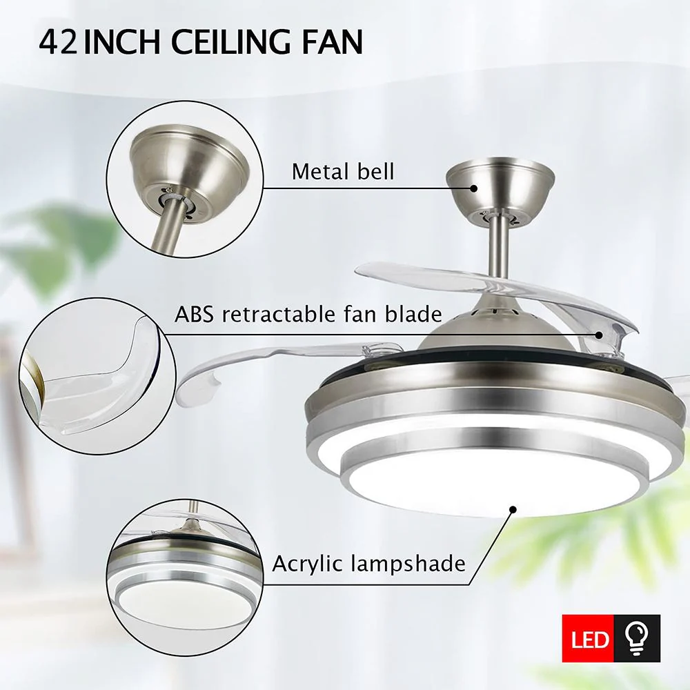 Modern Remote Controlled LED Ceiling Fan Lamp - Image 4