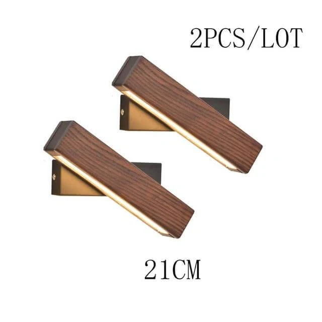 Modern Rotated Nordic Solid Wood Wall LED Lamp - Image 11