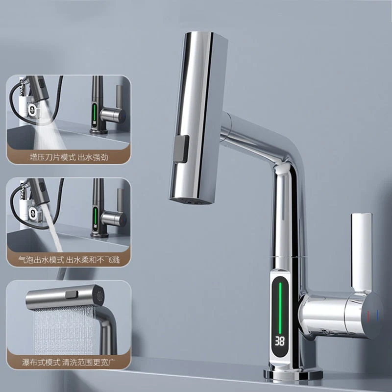 Modern Sleek Waterfall Temperature Display Faucet - Image 4