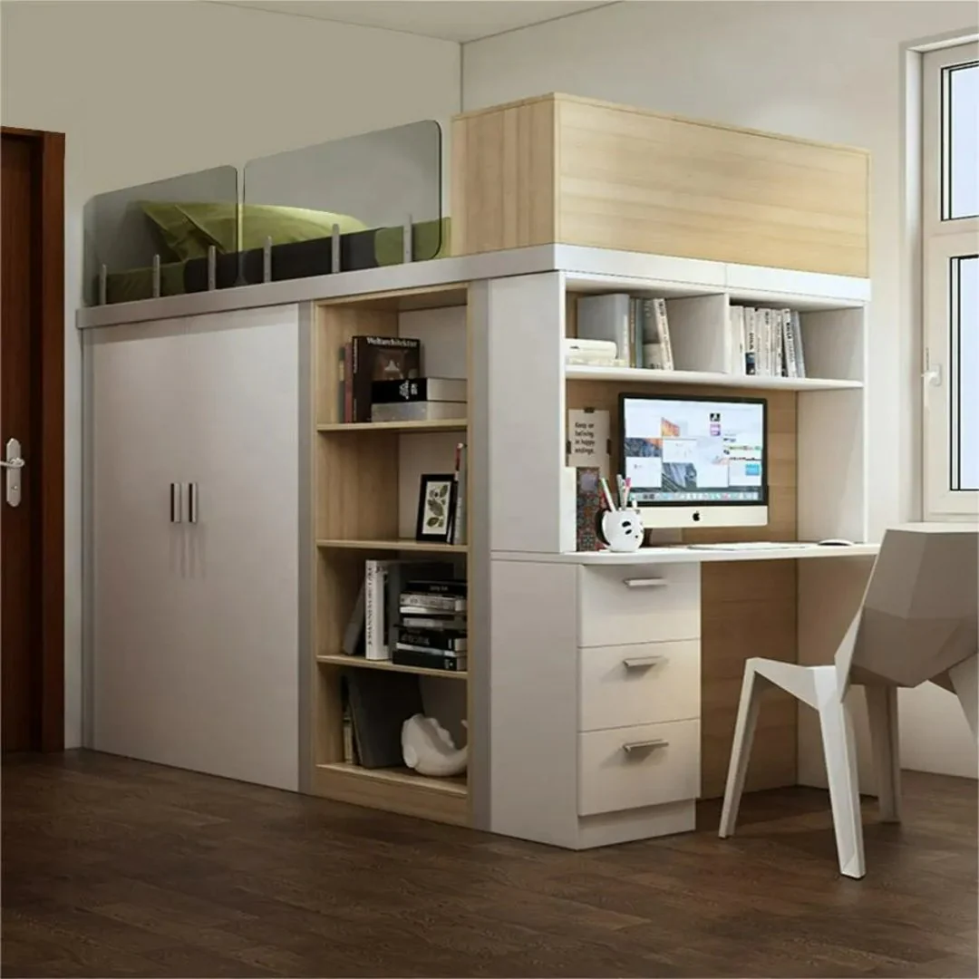 Modern Study Desk Space-Saving Bunk Bed - Image 4