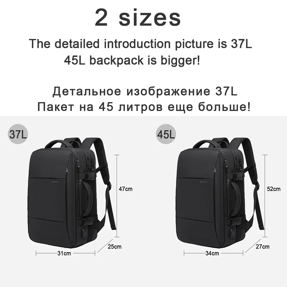Modern Style Expandable Smart Large Waterproof Travel Backpack - Image 4