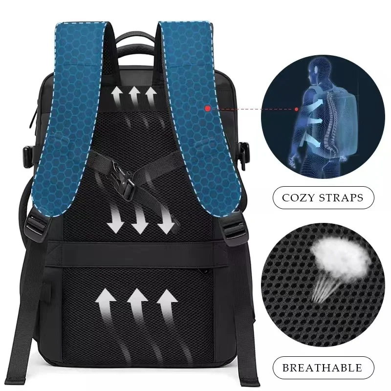 Modern Style Expandable Smart Large Waterproof Travel Backpack - Image 6