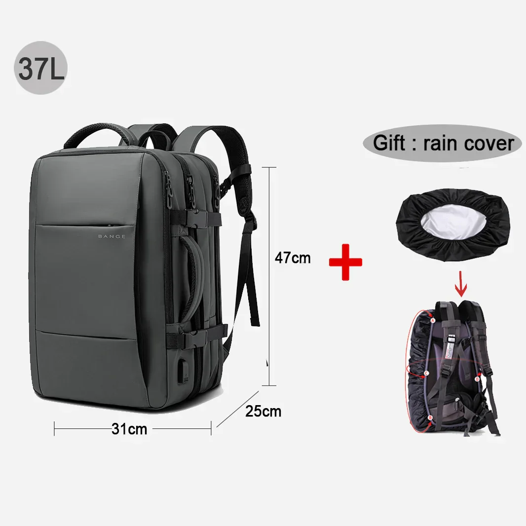 Modern Style Expandable Smart Large Waterproof Travel Backpack - Image 7