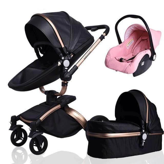Modern Stylish Aluminium 3 in 1 Two way Baby Stroller - Image 16