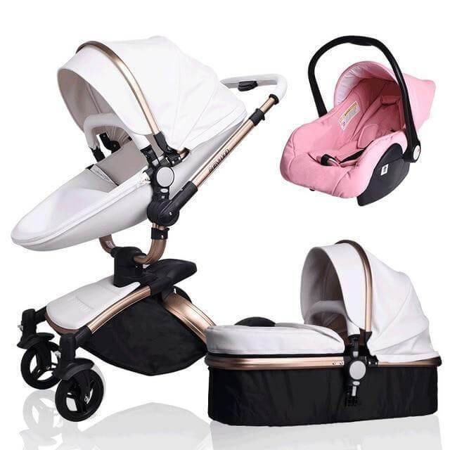 Modern Stylish Aluminium 3 in 1 Two way Baby Stroller - Image 18
